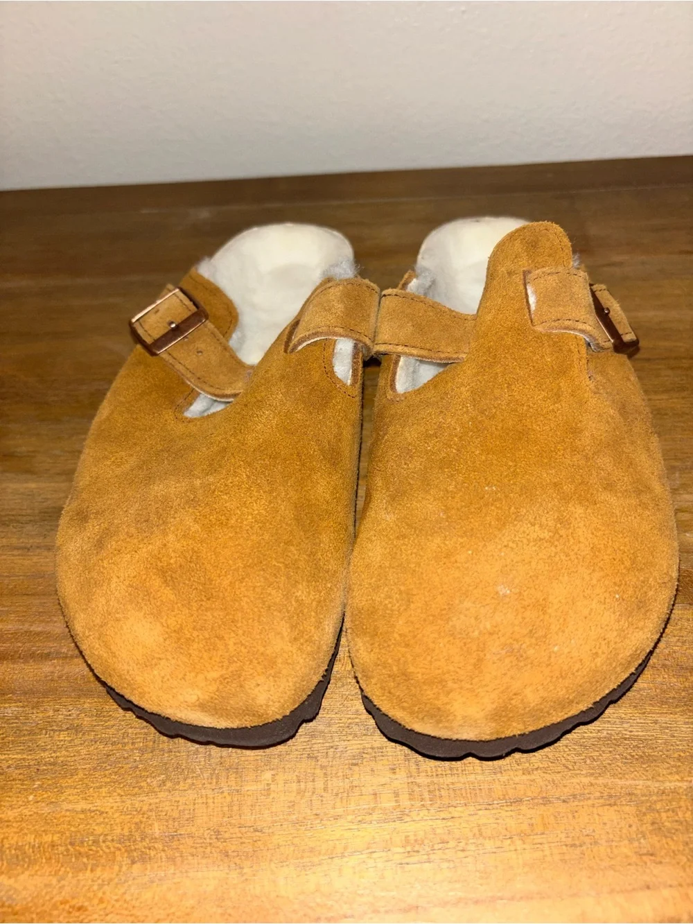 Birkenstock Suede Shearling-Lined Slip-On Mule - Brown NWOT - Picture 2 of 7